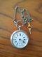 Antique Mechanical Pocket Watch With Key And Chain. Working