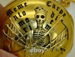 Antique Memento Mori Skeleton Grim Reaper Verge Fusee Oignon pocket watch c1720