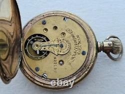 Antique New York Standard Watch Co. 18s Hunter Gold Plated Pocket Watch 68