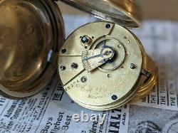 Antique Open Faced 1907 A H Drinkwater Silver Serviced Pocket Watch Working
