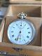 Antique Open Faced 1915 Chronograph 30 Min Silver Boxed Pocket Watch Working