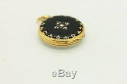 Antique Original 18 K Gold Enamel Diamond Decorated Pocket Watch