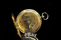 Antique Original 18k Gold Perfect Enamel Pocket Watch