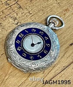 Antique Ornate Pocket Fob watch Half hunter Victorian solid silver boxed