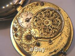 Antique Pair Cased Verge Pocket Watch Silver Georgian Fleetwood