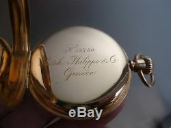 Antique Patek Philippe 18K Gold Pocket Watch with Original Certificate 1882