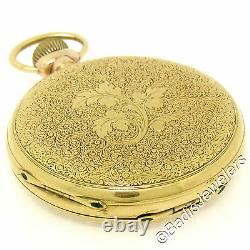 Antique Patek Philippe Tiffany & Co. Etched 18K Yellow Gold Pocket Watch Ca 1900