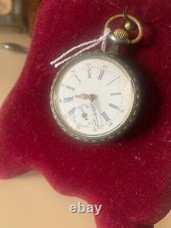 Antique Pocket Watch Amedee Bojet Steel Burnished Souvenir 12 August 1897