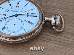 Antique Pocket Watch Awc Co Fortune Gold Filled Full Hunter Needs Work