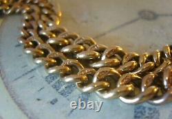 Antique Pocket Watch Chain 1890s Victorian 9ct Rose Gold Plated Albert & T Bar