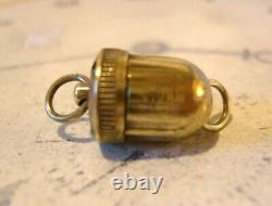 Antique Pocket Watch Chain Fob 1890s Victorian Brass Rare Anti Theft Spike Fob