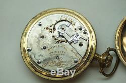 Antique Pocket Watch Hampden 21 Jewels 18s Open Illinois Case 2980170 Sn Rr