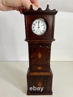 Antique Pocket Watch Stand Holder in Novelty Longcase Clock Shape