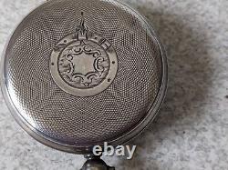Antique Pocket Watch Sterling Silver-h Samuel Climax -ticks Birm 1921