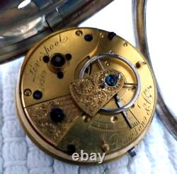 Antique Pocket Watch by William Ehrhardt Birmingham 1879 Sterling Solid Silver