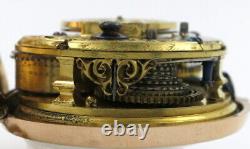 Antique Pocket Watch, gold repousse pair cases, London, c1750