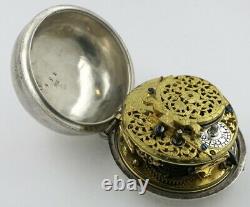 Antique Pocket Watch silver pair cases, champleve London, c1700