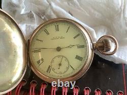 Antique Pocket watch 1895 Waltham a. W. W&co 10ct gold filled Dennison Double case