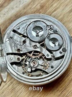Antique Pocket watch 19 jewel Waltham Riverside solid Silver Victorian 1918