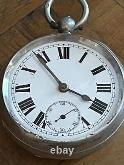 Antique Pocket watch 7 jewels solid silver Swiss English lever 1917