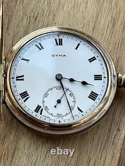 Antique Pocket watch Cyma 9ct Rolled gold Half Hunter Victorian Dennison case