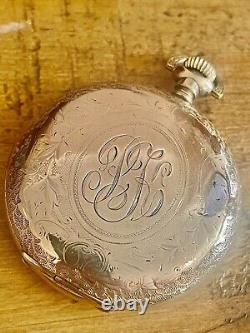 Antique Pocket watch Elgin 17 jewels full hunter 9ct gold filled