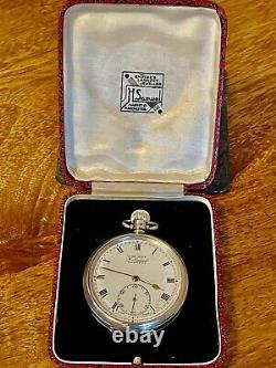 Antique Pocket watch H. Samuel 10 jewels solid silver Dennison case Boxed
