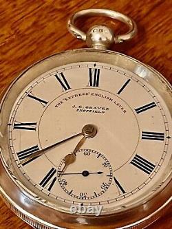 Antique Pocket watch J. G Graves Victorian solid silver Sheffield 1905