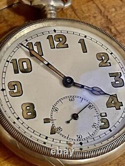 Antique Pocket watch Military 17 jewels solid silver Borgel case