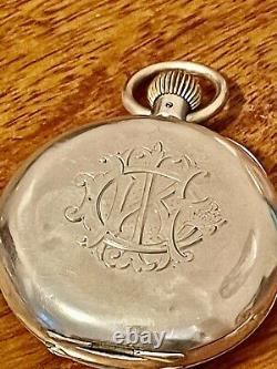 Antique Pocket watch Stauffer IWC (peerless) Victorian solid silver half hunter