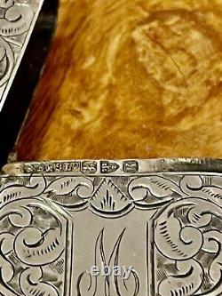 Antique Pocket watch Victorian solid silver double albert chain + Vesta case