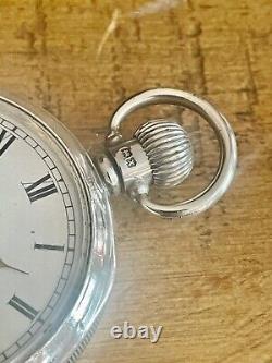 Antique Pocket watch Waltham 7 jewels solid silver Dennison case 1908