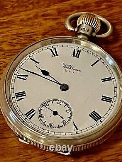 Antique Pocket watch Waltham Mass 17 jewels solid silver Dennison case 1902