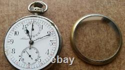 Antique Pocket watch with 30 min Chronograph, Swiss made E. Heuer movement