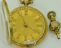 Antique Qing Dynasty Chinese 18k gold&enamel Erotic Verge Fusee watch&chain. 1756