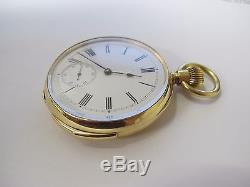 Antique Quarter Hour Repeater Open Face Pocket Watch 50mm 18k Gold Working Good
