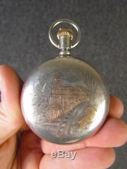 Antique Railroad Train Conductor Pocket Watch, American Waltham Watch Co