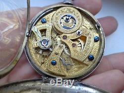 Antique Rare Duplex Calendar For Chinese Market Silver Pocket Watch. 1860 Year
