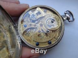 Antique Rare Duplex Calendar For Chinese Market Silver Pocket Watch. 1860 Year