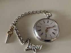 Antique, Rare Watch French Pocket Moreau Silver Chiselled Hand 4,7 CM