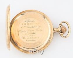 Antique Remontoir 14k Solid Gold 15-Jewel Pocket Watch Size 18 Full Hunter