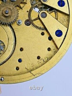 Antique Repeater Pocket Watch Movement With Breguet Shock System Ticking (E66)