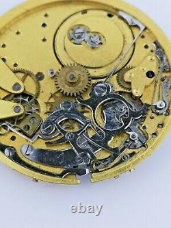 Antique Repeater Pocket Watch Movement With Breguet Shock System Ticking (E66)