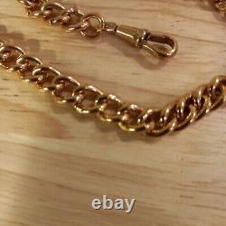 Antique Rose Rolled Gold Graduated Pocket watch chain 1890s