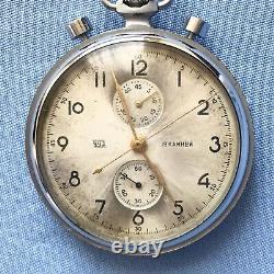 Antique Russian NAVY Stopwatch Poljot Chronograph Torpedo Timer & Pocket Watch