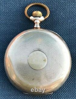Antique SOLID 800 SILVER Pocket Watch ca1920 High Grade 15 Jewels Swiss Made
