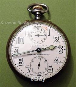 Antique S Smith & Son Zenith Gun Metal Travel Alarm Fob Pocket Watch Working