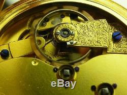 Antique Sam Hammond 17j, 18k Fusee key wind pocket watch, wind indicator. 1860