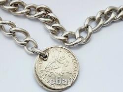 Antique Silver Albert Watch Chain T Bar Toggle Dog Clip Fob Coins Heavy 50g