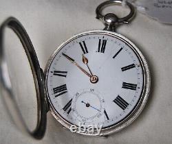 Antique Silver American Waltham 7 Jewel. Pocket Watch. Size 18. 1883. Running